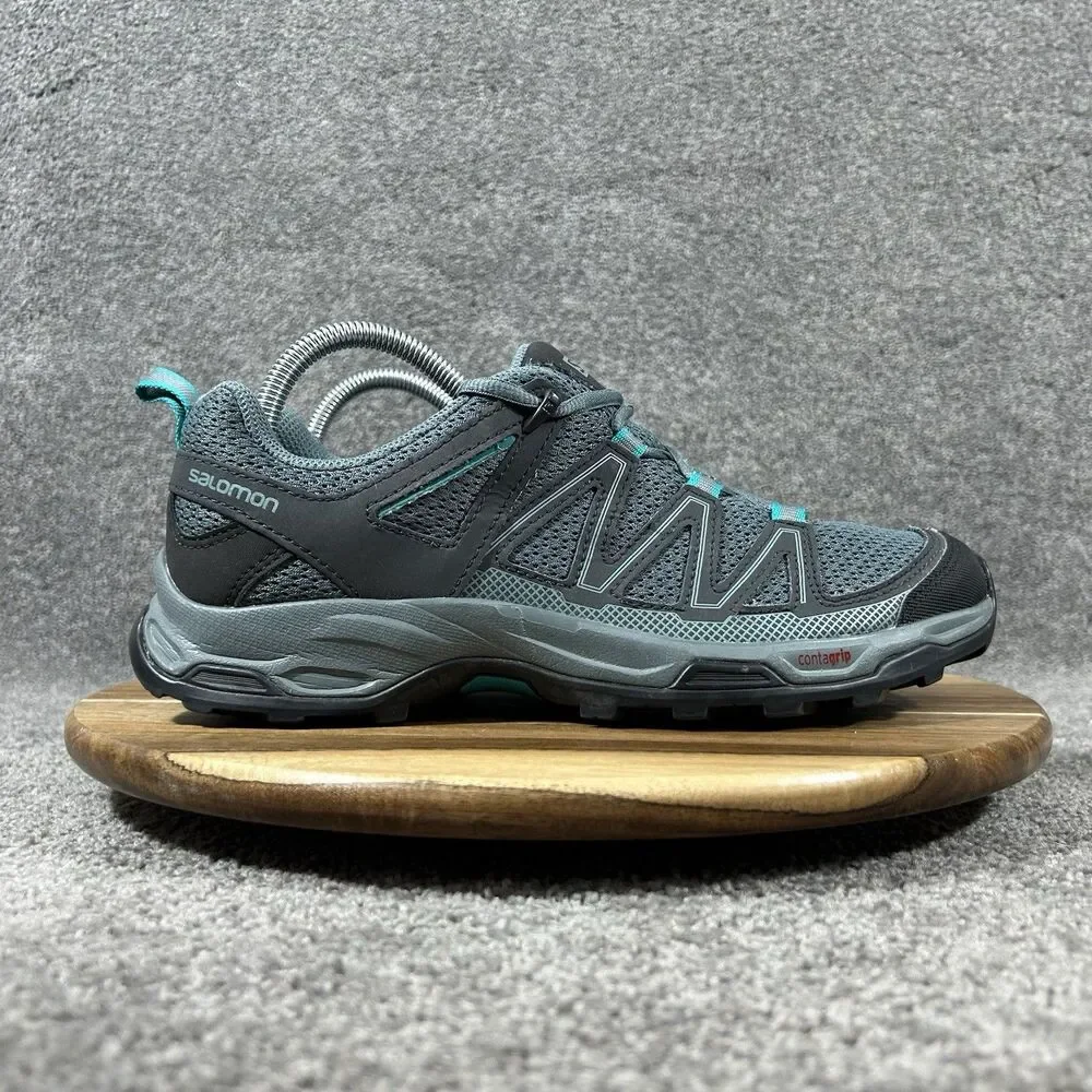 Salomon Pathfinder Women’s Size 9 Blue Gray Hiking Trail Running Shoes Used